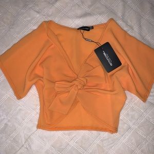 Orange Chiffon Top
